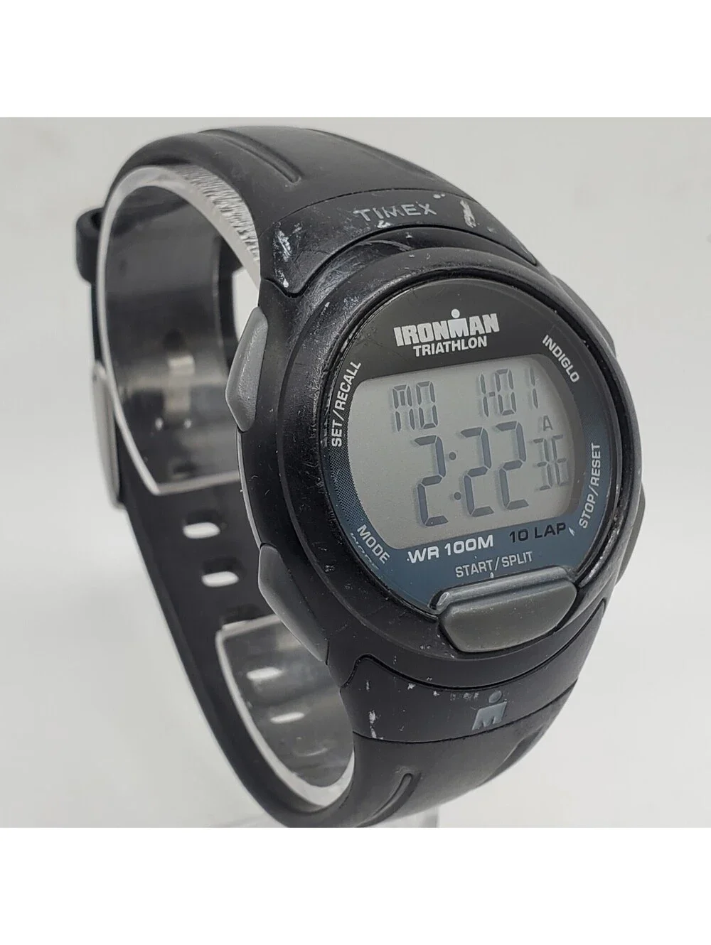 Timex Triathlon 10-lap Mens Watch 40mm Black/Gray New Battery